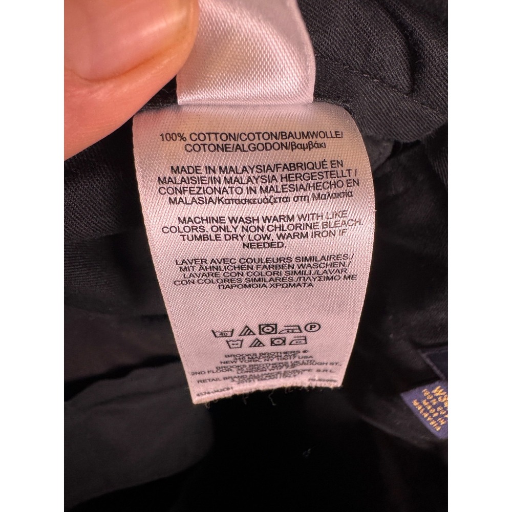 Brooks Brothers Advantage Chino Elliot Men Pleated Pant Cuffed Black 34x32 Read! - Picture 10 of 11